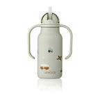 Liewood Trinkflasche Kimmie Vehicles / Dove blue 250 ml bei Yay Kids