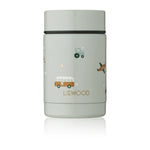 Liewood Baby Brei Thermosbecher Nadja Vehicles dove blue mix bei Yay Kids
