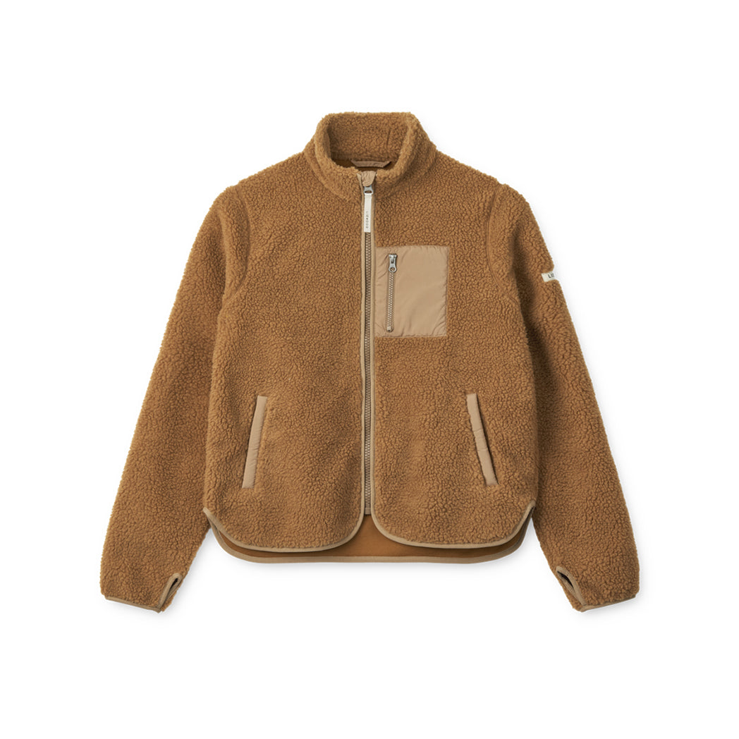 Liewood Frauen Fleece Jacke Nelson Golden caramel oat mix bei Yay Kids