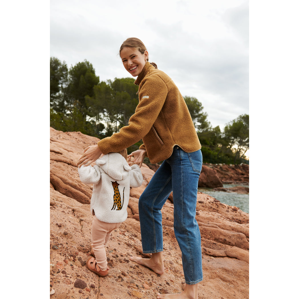 Liewood Frauen Fleece Jacke Nelson Golden caramel oat mix bei Yay Kids