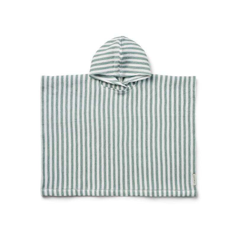 Liewood Kinder Bade Poncho Paco Peppermint / White Stripes bei Yay Kids