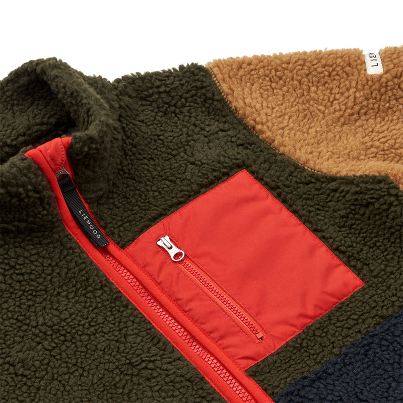 Sherpa Jacket Nolan Army brown multi mix