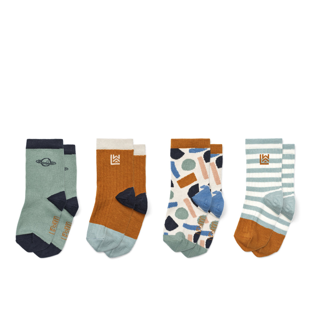 Liewood Kinder Socken Silas 3 Pack Planet multi mix bei Yay Kids