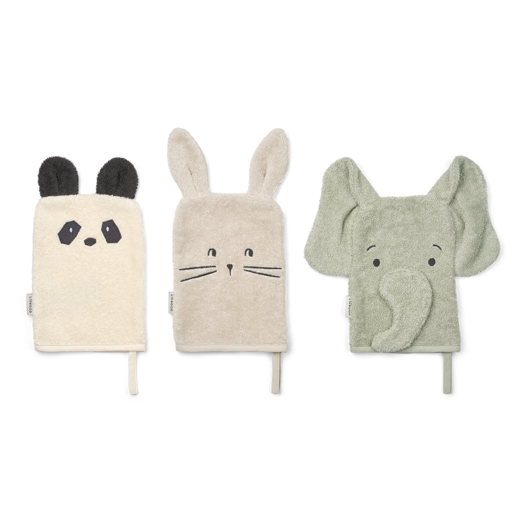 Liewood Waschlappen 3er Pack Sylvester Dove blue mix bei Yay Kids