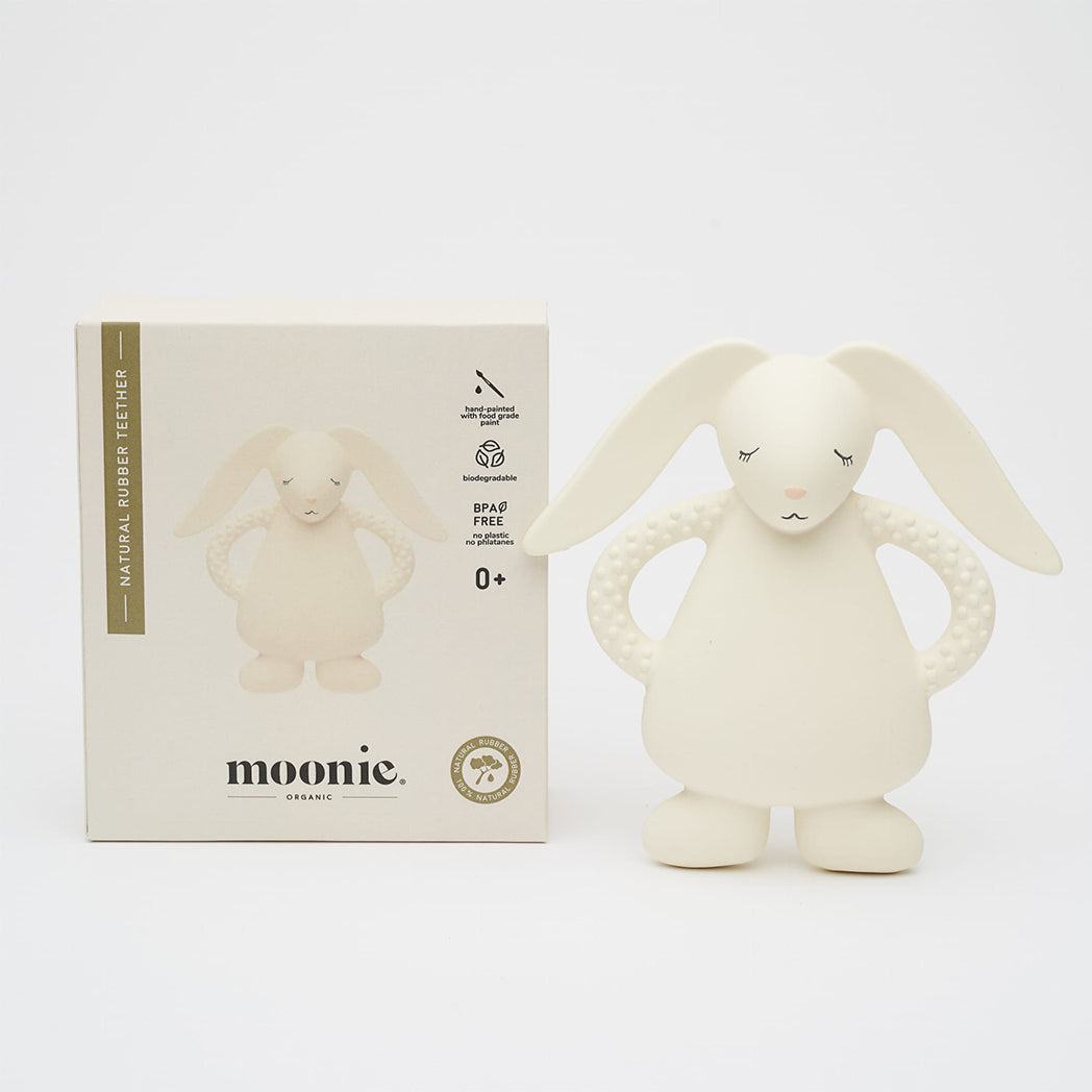 Moonie Teether Natural Rubber Bunny Cream bei Yay Kids