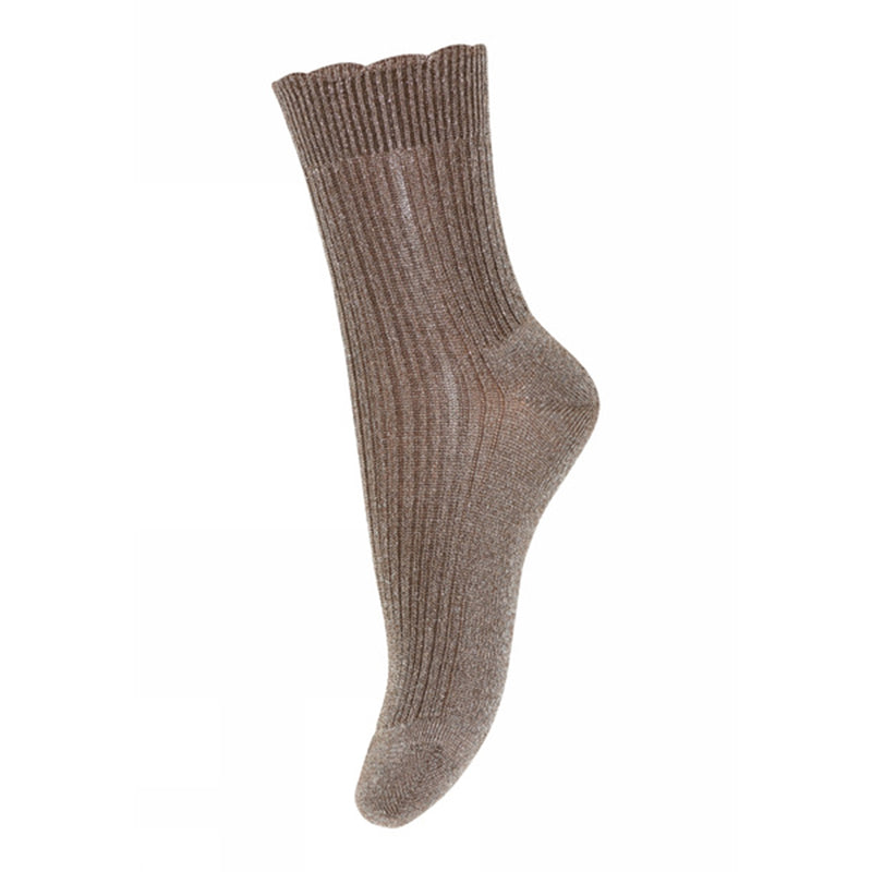 MPDenmark Glitzer Socken Celosia Brown Sienna bei Yay Kids