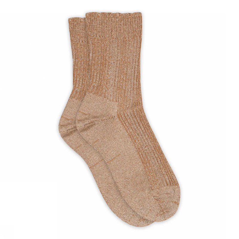 MPDenmark Glitzer Socken Celosia Tawny Brown bei Yay Kids