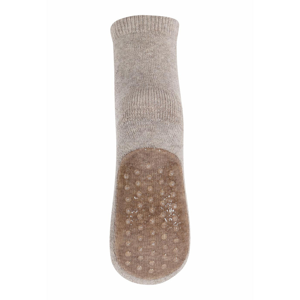 MPDenmark Kinder Baumwoll-Socken Anti-Slip Light Brown Melange bei Yay Kids