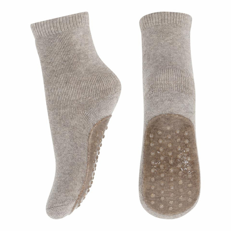 MPDenmark Kinder Baumwoll-Socken Anti-Slip Light Brown Melange bei Yay Kids