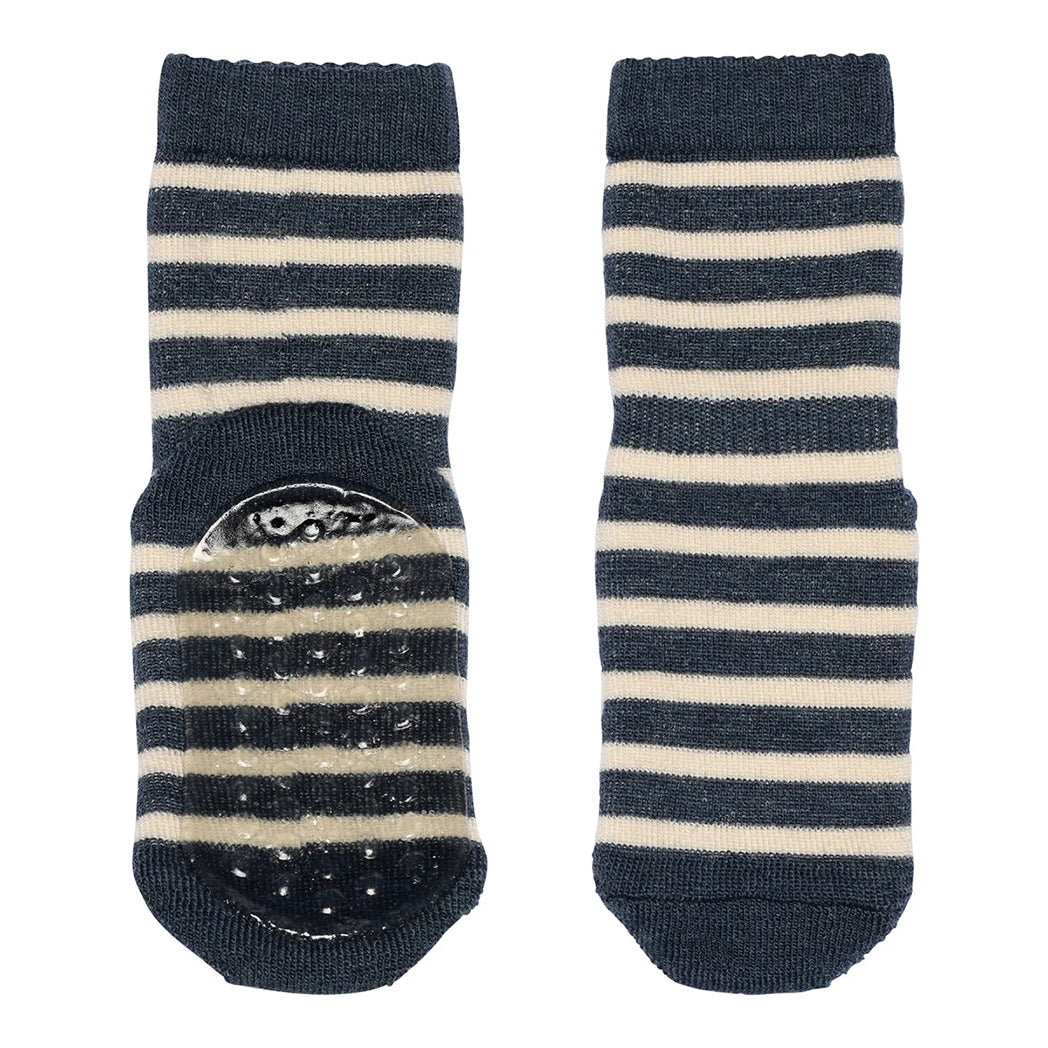 Anti Rutsch Socken mit Wolle Eli Dark Denim Melange – MP Denmark