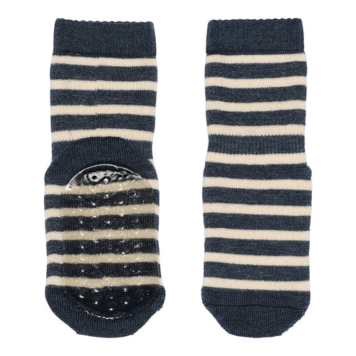 Anti Rutsch Socken mit Wolle Eli Dark Denim Melange – MP Denmark