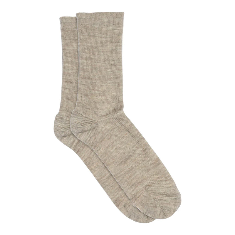 MPDenmark Gerippte Wollsocken Damen Light Brown Melange bei Yay Kids