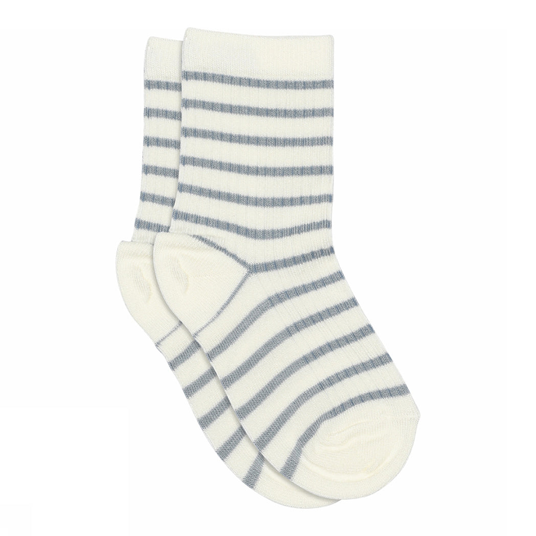 MPDenmark Gestreifte Baumwollsocken Kallie Dusty Blue bei Yay Kids