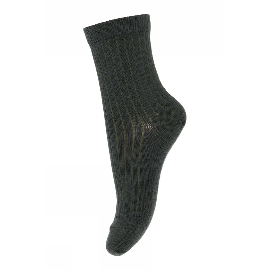 MPDenmark Gerippte Woll Socken Dusty Ivy bei Yay Kids