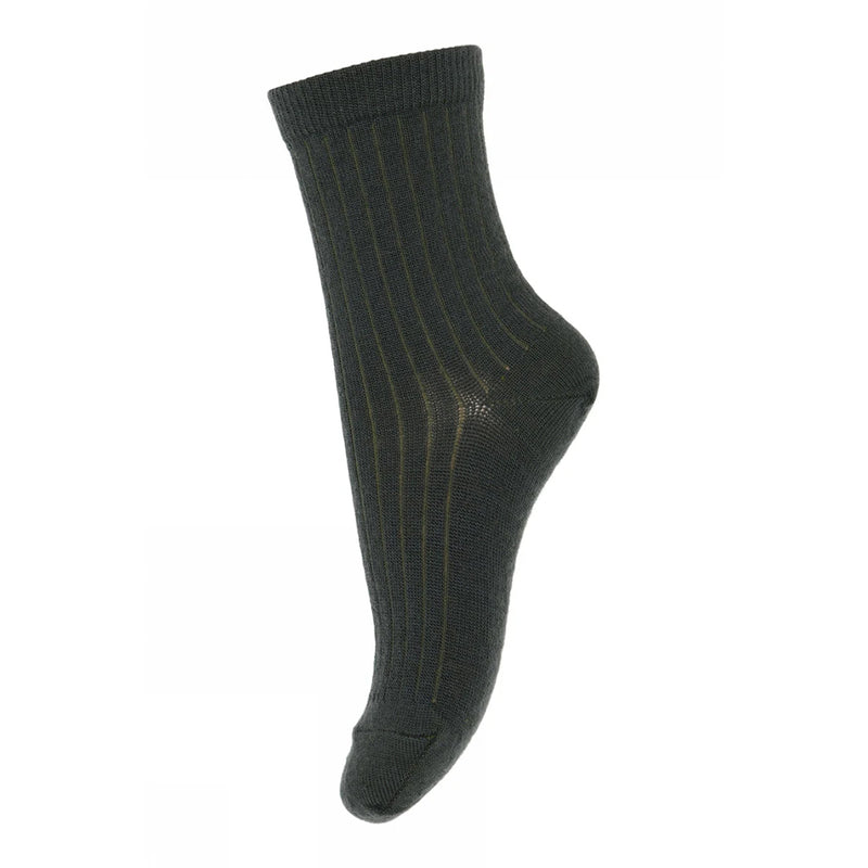 MPDenmark Wool Rib Socks Dusty Ivy bei Yay Kids