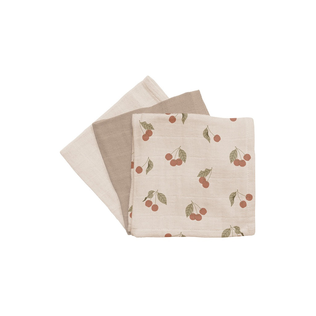 Main Sauvage Muslin Wipes 3 Pack Cherry 30x30 bei Yay Kids