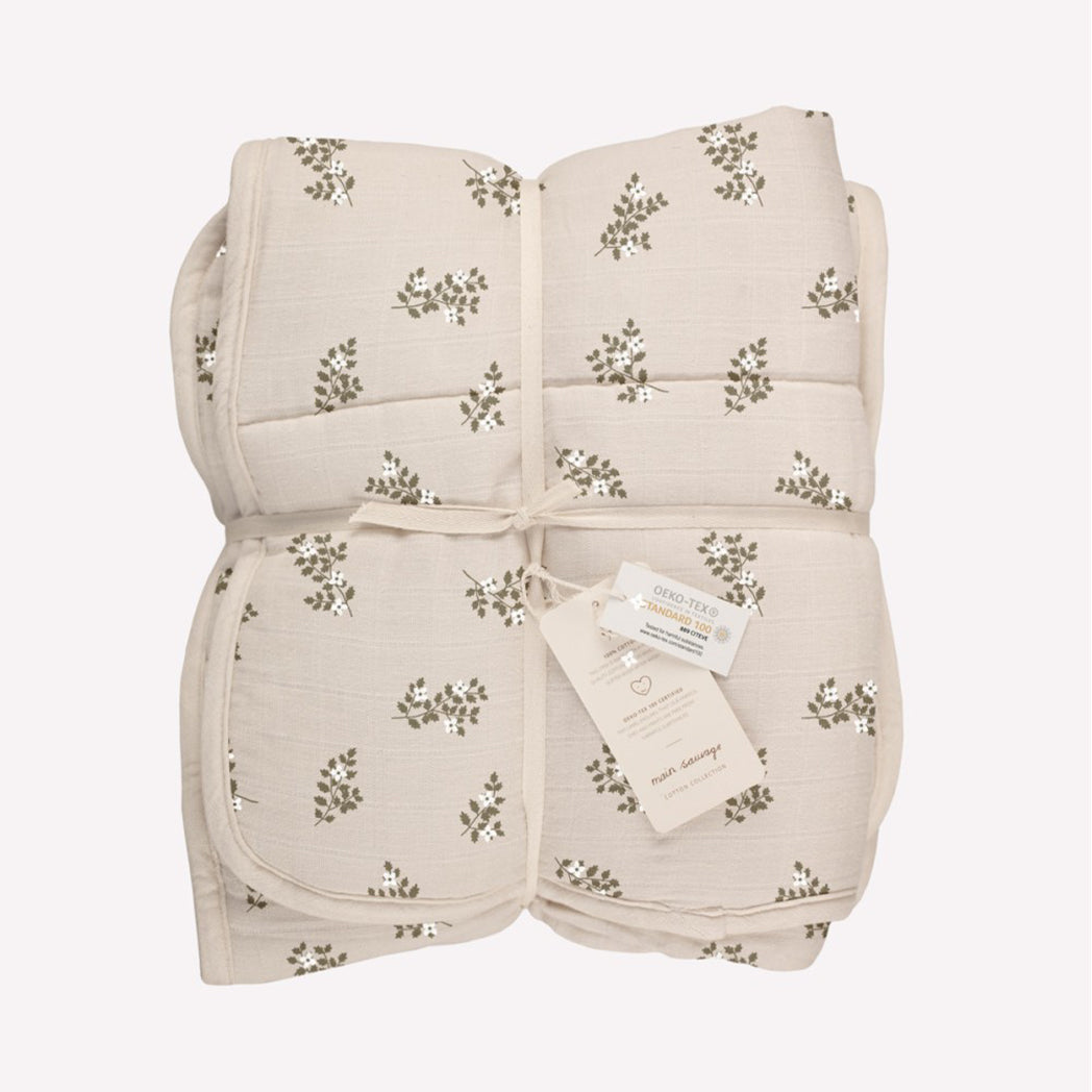 Main Sauvage gefütterte Baby Decke Holly Flower bei Yay Kids
