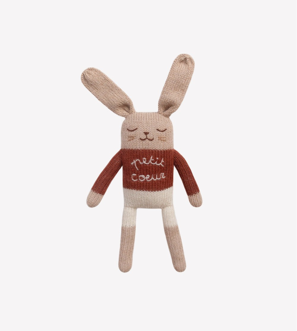 Knitted Soft Toy "Bunny Petit Coeur"