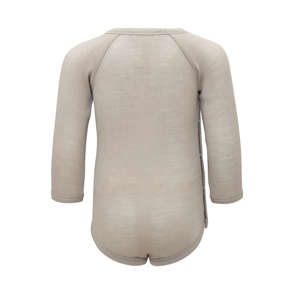 Wickelbody Langarm aus Merinowolle 'Ask' Hemp