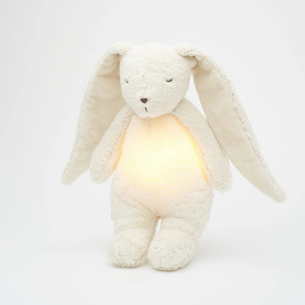 Moonie Kuscheltier Hase mit Licht "The organic Humming Bunny" Polar 2.0