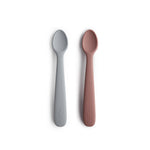 Mushie Silikon Baby Löffel Set Stone/ Cloudy Mauve bei Yay Kids