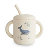 Mushie Baby Silikon Trinklernbecher mit Strohhalm Whales bei Yay Kids