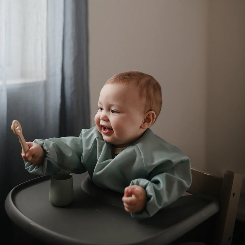 Mushie First Feeding Baby Spoons 2Pack Cambridge Blue Sand bei Yay Kids