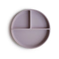 Silicone plate with suction cup soft lilac