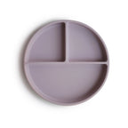 Silicone plate with suction cup soft lilac