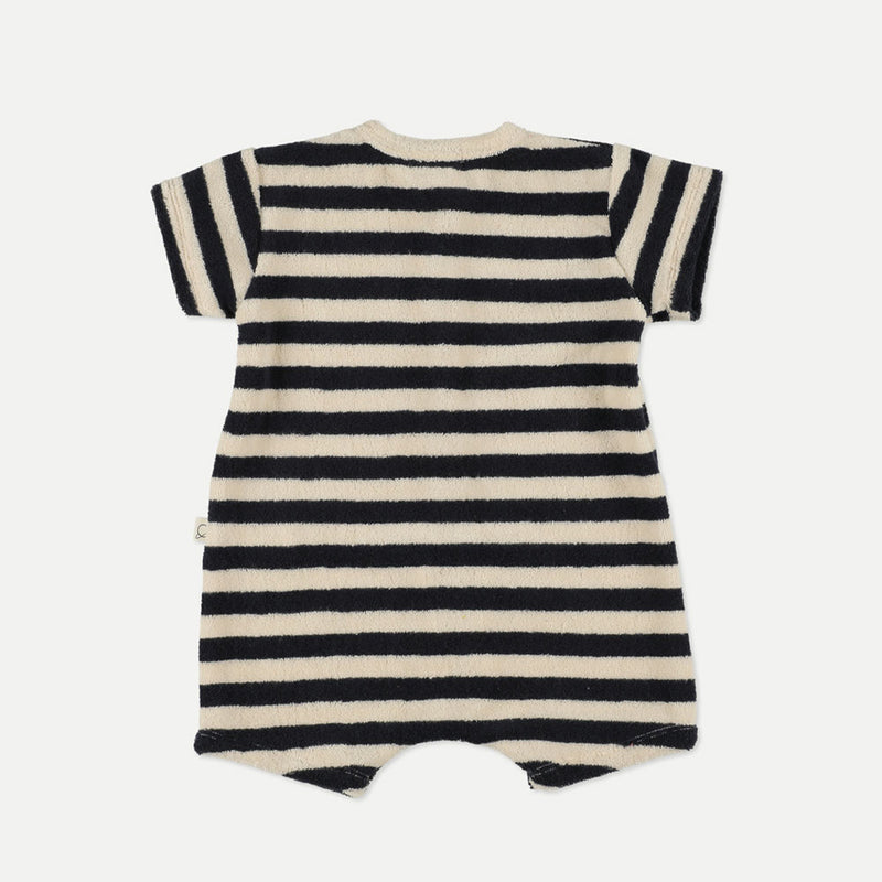 My Little Cozmo Terry Baby Jumpsuit Archer Navy Stripes bei Yay Kids