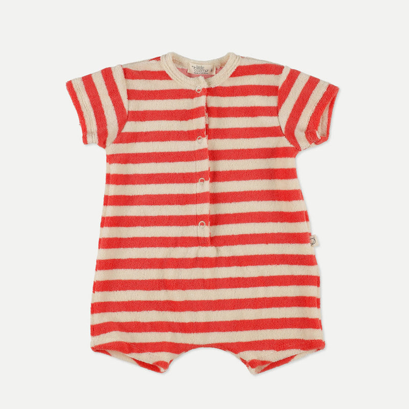 My Little Cozmo Baby Jumpsuit Archer Pink Ruby Stripes bei Yay Kids