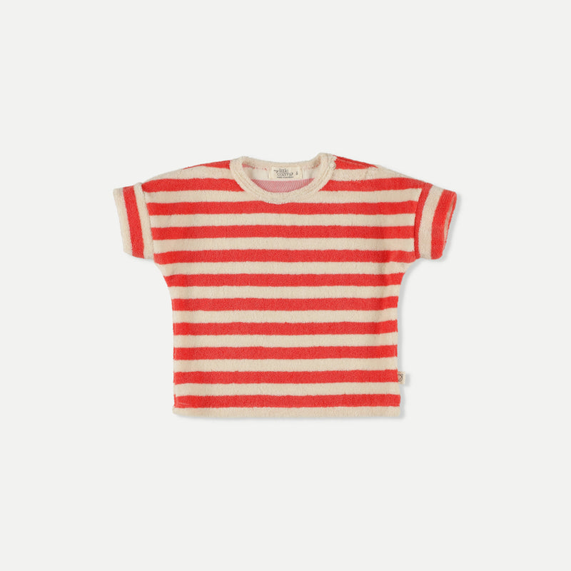 My Little Cozmo Frottée Baby T-Shirt Carter Pink Ruby Stripes bei Yay Kids