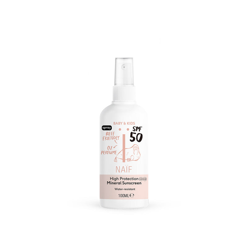 Naïf Natürlicher Baby & Kinder Sonnenspray Fragrance Free SPF50 bei Yay Kids
