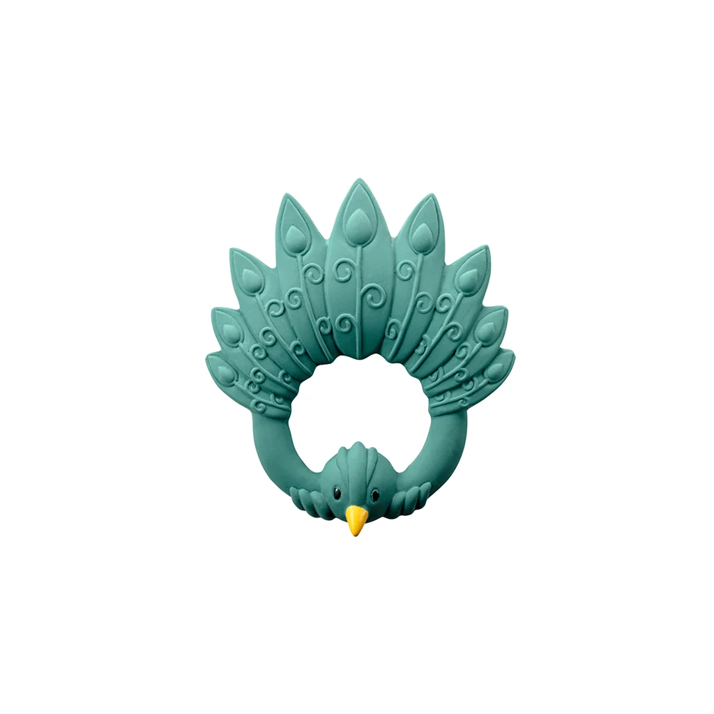 Teething Ring Natural Rubber Peacock