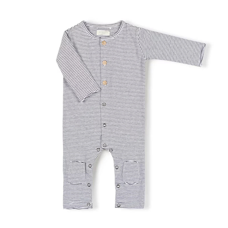 Nixnut Babystrampler Schwarz Weiss gestreift bei YayKids