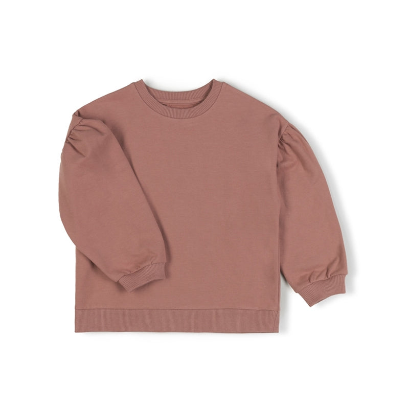 Nixnut Mädchen Pullover mit Puffärmeln in dunklem Rosa bei Yay Kids