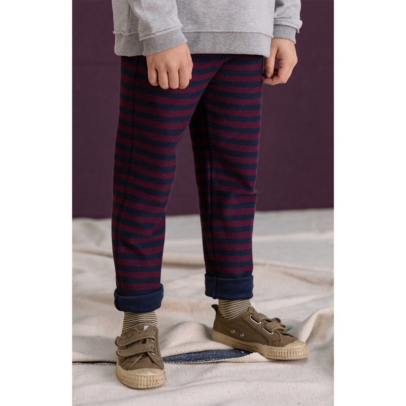 Nixnut Hose Dunkelblau und Bordeaux gestreift bei Yay Kids