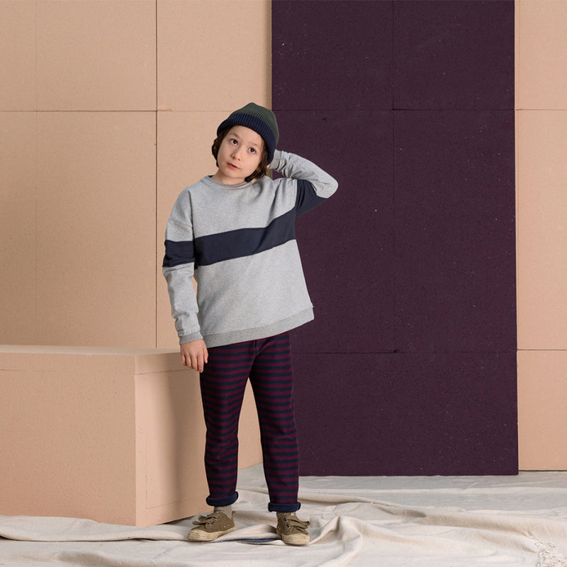 Nixnut Hose Dunkelblau und Bordeaux gestreift bei Yay Kids