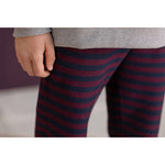 Nixnut Hose Dunkelblau und Bordeaux gestreift bei Yay Kids