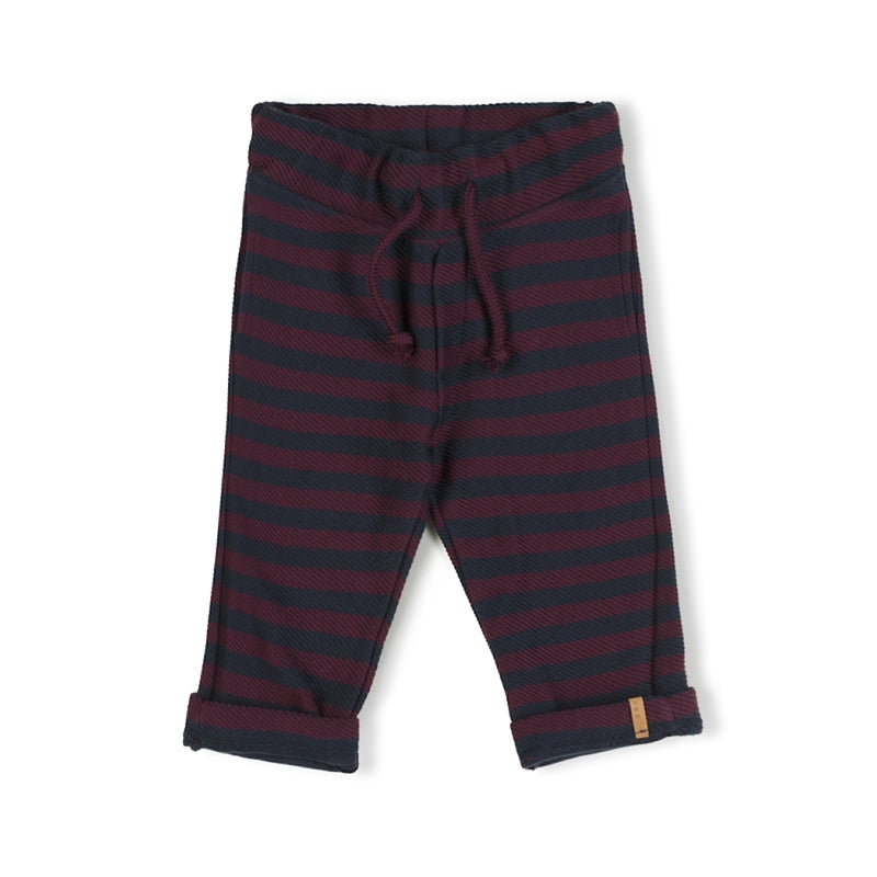 Nixnut Hose Dunkelblau und Bordeaux gestreift bei Yay Kids