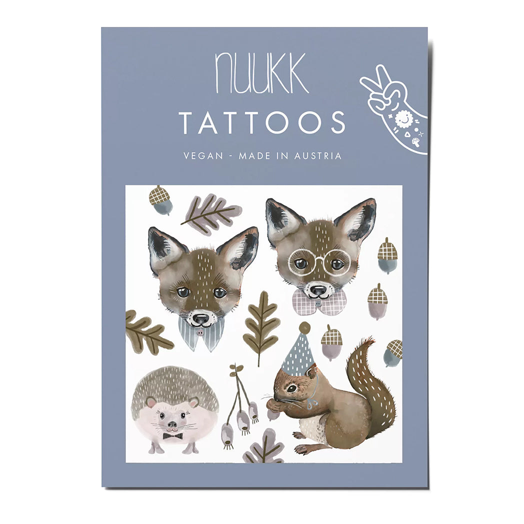 Nuukk Vegane Kinder-Tattoos Fuchs und Eichhörnchen bei Yay Kids