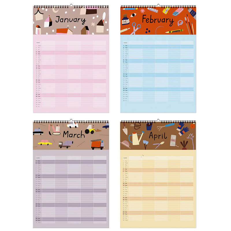Nuukk Familienkalender 2025 inkl. Stickers bei Yay Kids