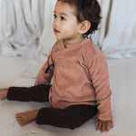 Phil & Phae Baby Frottee Cardigan Altrosa bei Yay Kids