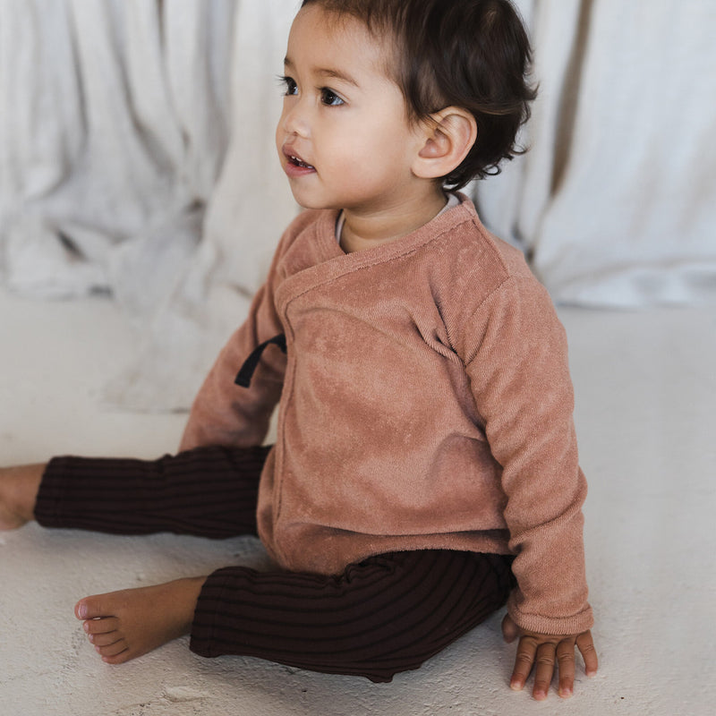 Phil & Phae Baby Frottee Cardigan Altrosa bei Yay Kids