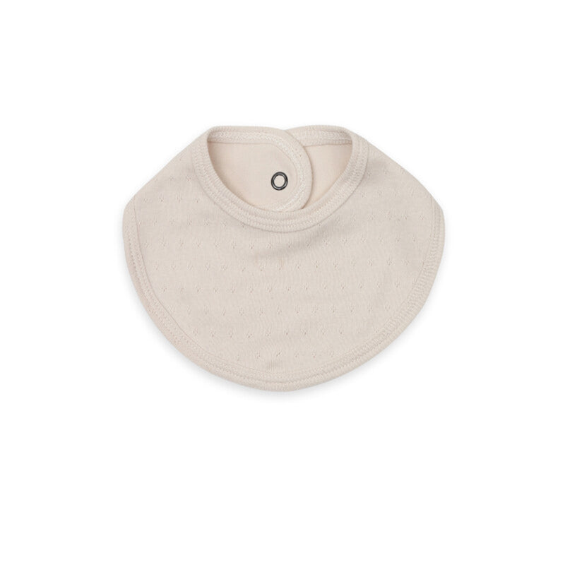 Organic Newborn Bib Pointelle Oatmeal