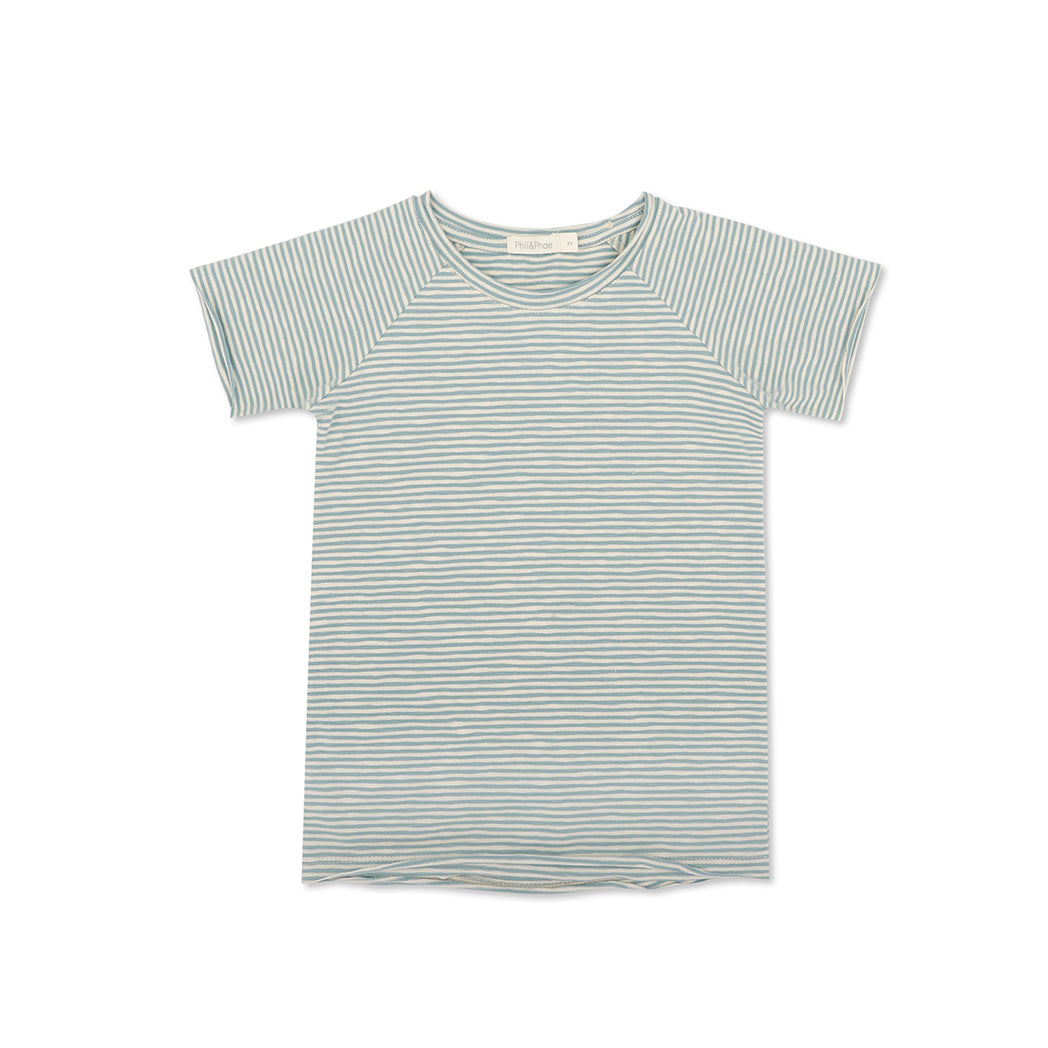 Phil & Phae Kinder Shirt Raglan Tee s/s Stripes Freshblue bei Yay Kids