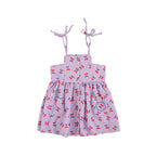 Piupiuchick Short Dress Purple & White Checkered Cherries bei Yay Kids