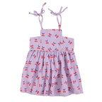 Piupiuchick Short Dress Purple & White Checkered Cherries bei Yay Kids