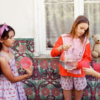 Piupiuchick Short Dress Purple & White Checkered Cherries bei Yay Kids