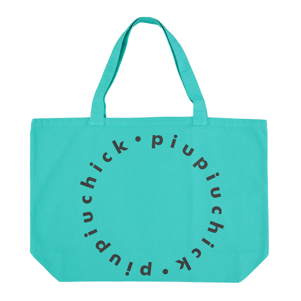 Piupiuchick Frauen XL Logo Stofftasche Turquoise bei Yay Kids